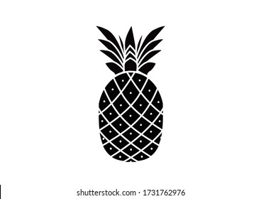 silueta vectorial icono una piña