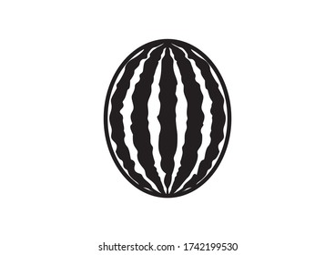 icon vector silhouette one watermelon