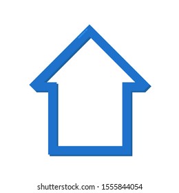 Icon Vector Simple House Blue Fill  On White Background.
Flat Icon For Web, Apps, Or Design Product EPS10.
