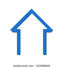 Icon Vector Simple House Blue Fill  On White Background.
Flat Icon For Web, Apps, Or Design Product EPS10.