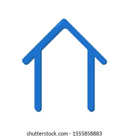 Icon Vector Simple House Blue Fill  On White Background.
Flat Icon For Web, Apps, Or Design Product EPS10.