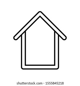 Icon Vector Simple House Outline Only No Fill  On White Background.
Flat Icon For Web, Apps, Or Design Product EPS10.