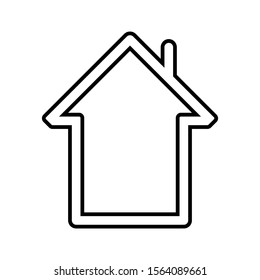 Icon Vector Simple House Outline Only No Fill  On White Background.
Flat Icon For Web, Apps, Or Design Product EPS10.