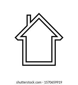 Icon Vector Simple House Outline Only No Fill  On White Background.
Flat Icon For Web, Apps, Or Design Product EPS10.