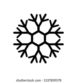 Icon Vector Snowflake Ice Crystal Outline Only No Fill On White Background. 
Flat Icon For Web, Apps, Or Design Product EPS10. Christmas Decoration.