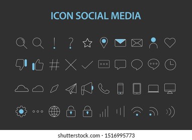 Icon Vector Social Media Set