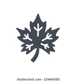 Icon Vector Solid Glyph Maple Leaf silhouette