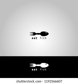 icon vector spoon and fork form fish