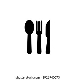 Icon Vector Spoon Knife Fork Outline Only No Fill On White Background. Flat Icon For Web, Apps, Or Design Product EPS10