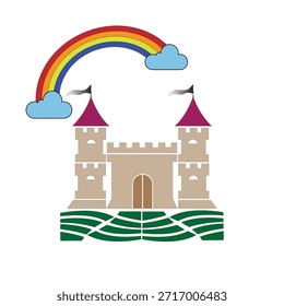 Icono Vector Stock Castillo Plantilla Diseño Elegante