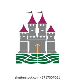 Icono Vector Stock Castillo Plantilla Diseño Único