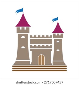 Icono Vector Stock Castillo Plantilla Diseño Elegante