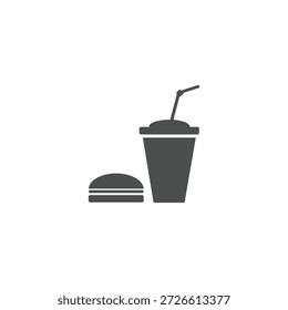 Icono Vector Stock Bebida y bocadillo Diseño de ilustración de hamburguesa