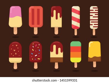 icon vector sweet ice cream colorful collection