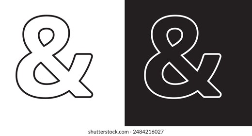 Y el Vector de iconos, el diseño de símbolos. Y firma con la línea de trazos. Símbolo de Educación. Ilustración vectorial.