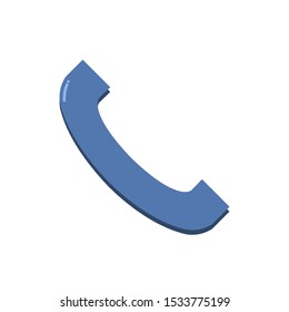 Icon Vector Telephone Blue Fill 
On White Background. Flat Icon For Web, Apps, Or Design Product EPS10