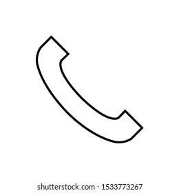 Icon Vector Telephone Outline Only No Fill 
On White Background. Flat Icon For Web, Apps, Or Design Product EPS10
