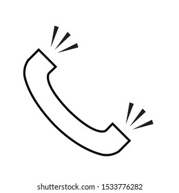 Icon Vector Telephone Outline Only No Fill 
On White Background. Flat Icon For Web, Apps, Or Design Product EPS10