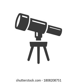 Icon vector telescope science on white background