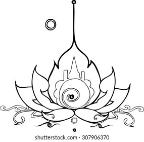 the icon vector of thai lotus