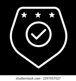 ICON VECTOR TICK 3 STARS SOLID STYLE