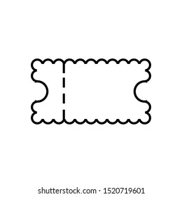 Icon Vector Ticket. Outline Only No Fill. On White Background.
Flat Icon For Web, Apps, Or Design Product.