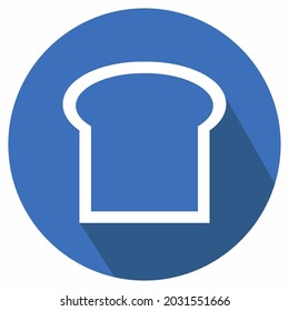 Icon Vector of Toast - Long Shadow Style - Simple illustration, Editable stroke, Design template vector, Good for prints, posters, advertisements, announcements, info graphics, etc.