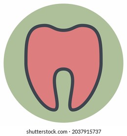 Icon Vector of Tooth - Color Mate Style - Simple illustration, Editable stroke, Design template vector, Good for prints, posters, advertisements, announcements, info graphics, etc.