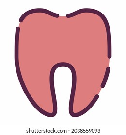 Icon Vector of Tooth - Line Cut Style - Simple illustration, Editable stroke, Design template vector, Good for prints, posters, advertisements, announcements, info graphics, etc.