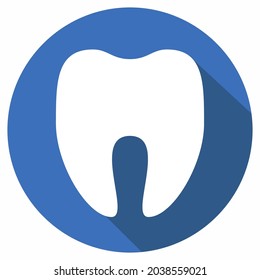 Icon Vector of Tooth - Long Shadow Style - Simple illustration, Editable stroke, Design template vector, Good for prints, posters, advertisements, announcements, info graphics, etc.