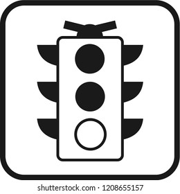an icon vector of traffic light, glyph design, black color, modern style, common public sign 