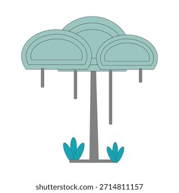 Diseño elegante de la ilustración del árbol de Vector del icono