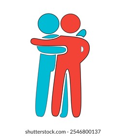 Icon Vector Two Figures Hugging