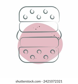 Icon Vegan Burger. related to Vegan symbol. Color Spot Style. simple design editable. simple illustration