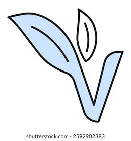 Icon: Vegan - Ethical Skincare Icon, Cruelty-Free, Plant-Based, Natural, Organic Skincare. Editable Stroke and Colors.