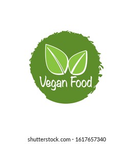 Icon for vegan food. Bio, Ecology, Organic logos and badges. Vegetarian food icon suitable for info graphics, websites and print media. Vector icon