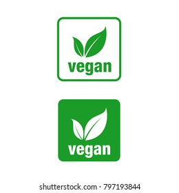 Icon for vegan food, Vegan vector icon. Square.
