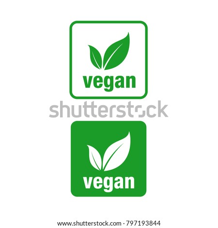 Icon for vegan food, Vegan vector icon. Square.
