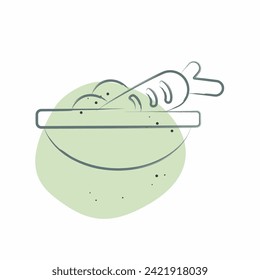 Icon Vegan. related to Vegan symbol. Color Spot Style. simple design editable. simple illustration