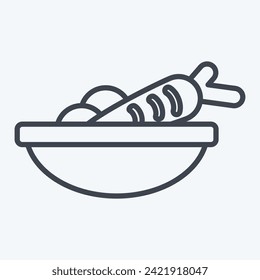 Icon Vegan. related to Vegan symbol. line style. simple design editable. simple illustration