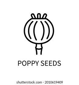 Icono De La Línea De Adormidera Vegetable En Estilo Simple. Una fuente alternativa de producción de leche. Señal vectorial en un estilo simple aislado en un fondo blanco. Tamaño original 64x64 píxeles.