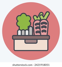 Icon Vegetable. related to Vegan symbol. color mate style. simple design editable. simple illustration