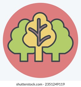 Icon Vegetation. related to Climate Change symbol. color mate style. simple design editable. simple illustration