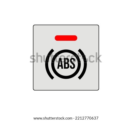 Icon of the vehicle's Anti-brake system. Car buttons settings line. Illustration of modern car buttons. Editable line icon.