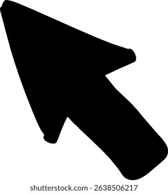 Icon Vektor Hand-drawn Black Cursor Arrow Simple Vector Graphic