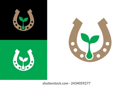 icon vektor  horseshoe with plants