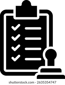 Icon for verification services or licensing agencies that focus on task management, quality management system project management, or audit applications.
