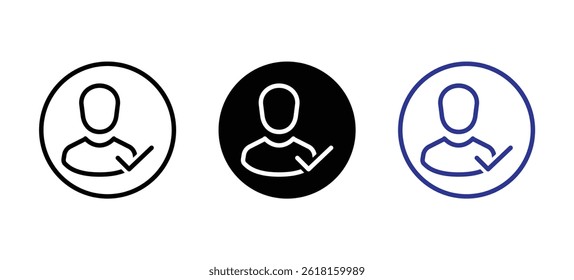 Icon of a verified user account symbol