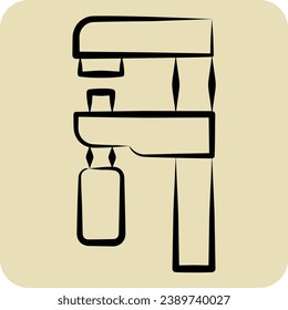 Icon Vernier Caliper. related to Carpentry symbol. hand drawn style. simple design editable. simple illustration