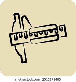 Icon Vernier Caliper. related to Measuring symbol. hand drawn style. simple illustration